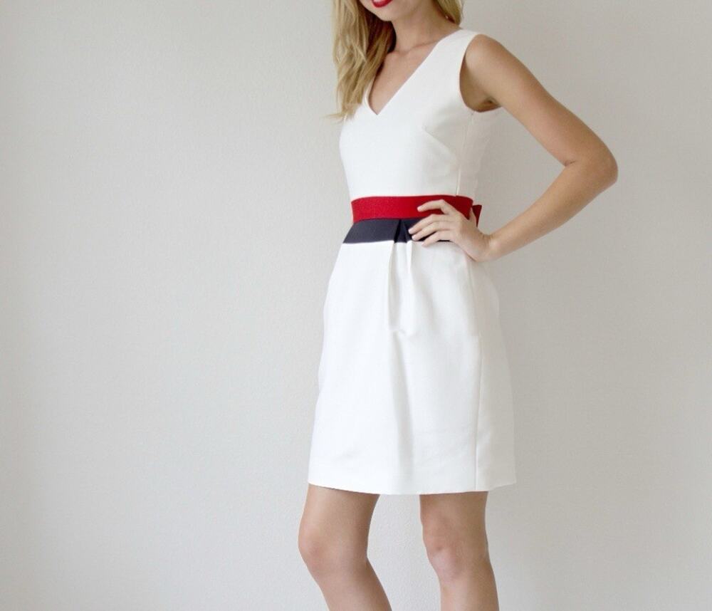 Camilyn Beth Marianne Dress Red White & Navy Blue Size 10